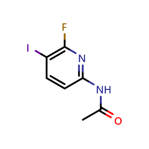 Chemical structure of N-(6-Fluoro-5-iodopyridin-2-yl)acetamide , CAS 884660-46-2, AChemBlock W164492