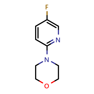 Chemical structure of 4-(5-Fluoropyridin-2-yl)morpholine , CAS 1287217-51-9, AChemBlock W164495