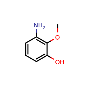 Chemical structure of 3-Amino-2-methoxy-phenol , CAS 125708-66-9, AChemBlock W164529
