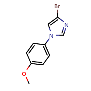 Chemical structure of 4-Bromo-1-(4-methoxyphenyl)-1H-imidazole , CAS 1353854-17-7, AChemBlock W164572