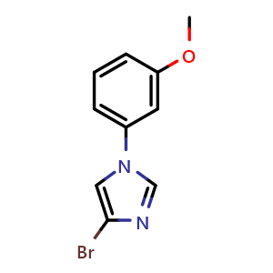 Chemical structure of 4-Bromo-1-(3-methoxyphenyl)-1H-imidazole , CAS 1353856-12-8, AChemBlock W164574