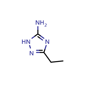 Chemical structure of 3-Ethyl-1H-1,2,4-triazol-5-amine , CAS 22819-05-2, AChemBlock W164584