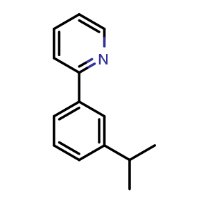 Chemical structure of 2-(3-Isopropylphenyl)pyridine , CAS 1314921-39-5, AChemBlock W164589