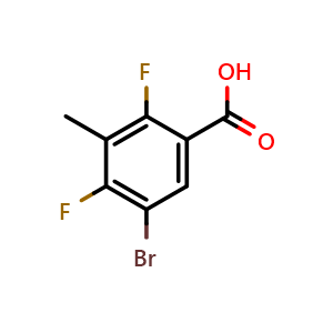 Chemical structure of 5-Bromo-2,4-difluoro-3-methylbenzoic acid , CAS 2404734-15-0, AChemBlock W164590