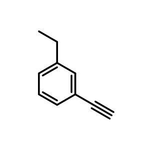 Chemical structure of 1-Ethyl-3-ethynylbenzene , CAS 29074-77-9, AChemBlock W164605