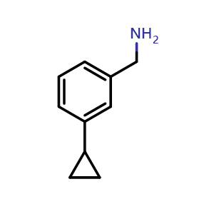 Chemical structure of (3-Cyclopropylphenyl)methanamine , CAS 852877-59-9, AChemBlock W164608