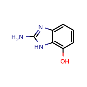 Chemical structure of 2-Amino-1H-benzo[d]imidazol-7-ol , CAS 1255789-22-0, AChemBlock W164616