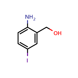Chemical structure of (2-Amino-5-iodophenyl)methanol , CAS 53279-83-7, AChemBlock W164622