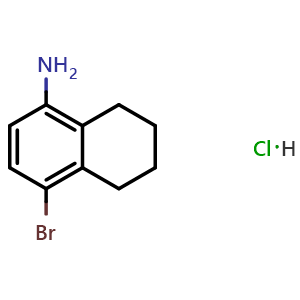 Chemical structure of 4-Bromo-5,6,7,8-tetrahydronaphthalen-1-amine hydrochloride , CAS 104761-46-8, AChemBlock W164651