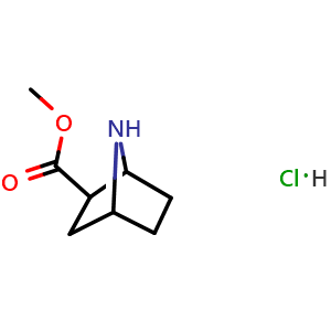 Chemical structure of methyl endo-7-azabicyclo[2 2 1]heptane-2-carboxylate hydrochloride , CAS 1803607-66-0, AChemBlock W164674