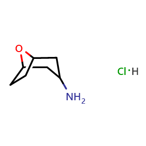 Chemical structure of 8-oxabicyclo[3.2.1]octan-3-amine hydrochloride , CAS 1630906-33-0, AChemBlock W164677
