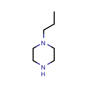 Chemical structure of 1-propylpiperazine , CAS 21867-64-1, AChemBlock W164691