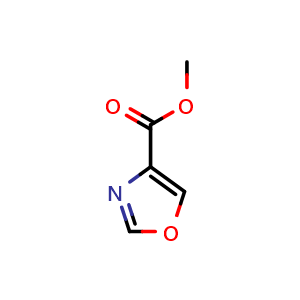 Chemical structure of methyl 1,3-oxazole-4-carboxylate , CAS 170487-38-4, AChemBlock W164694