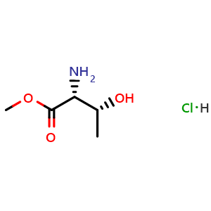 Chemical structure of methyl (2R,3R)-2-amino-3-hydroxy-butanoate hydrochloride , CAS 60538-18-3, AChemBlock W164698