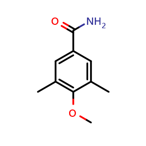 Chemical structure of 4-Methoxy-3,5-dimethylbenzamide , CAS 1429903-69-4, AChemBlock W164707