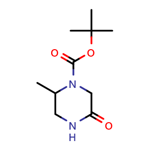 Chemical structure of tert-butyl 2-methyl-5-oxo-piperazine-1-carboxylate , CAS 1627748-01-9, AChemBlock W164734