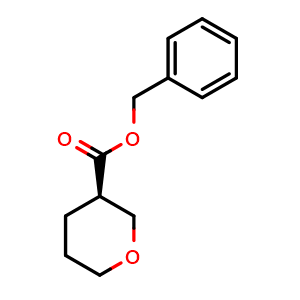 Chemical structure of benzyl (3R)-tetrahydropyran-3-carboxylate , CAS 1629681-73-7, AChemBlock W164754