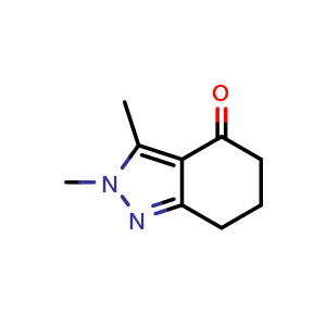 Chemical structure of 2,3-dimethyl-6,7-dihydro-5H-indazol-4-one , CAS 1356596-20-7, AChemBlock W164772