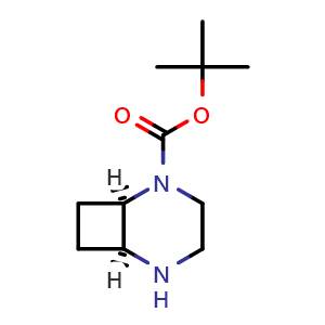 Chemical structure of tert-butyl (1R,6S)-2,5-diazabicyclo[4 2 0]octane-2-carboxylate , AChemBlock W164783