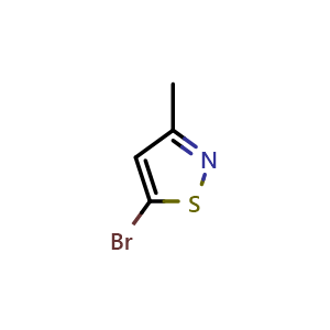 Chemical structure of 5-bromo-3-methyl-isothiazole , CAS 20493-60-1, AChemBlock W164787