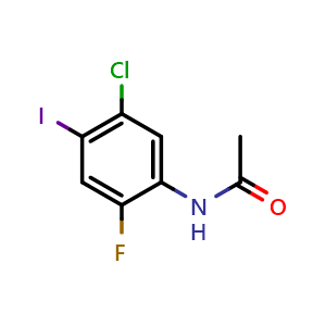 Chemical structure of N-(5-chloro-2-fluoro-4-iodo-phenyl)acetamide , CAS 2157481-37-1, AChemBlock W164805