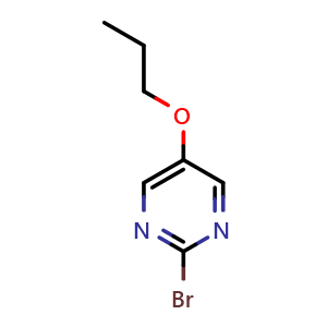 Chemical structure of 2-bromo-5-propoxy-pyrimidine , CAS 1894032-59-7, AChemBlock W164811