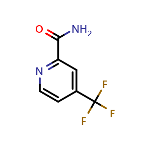 Chemical structure of 4-(trifluoromethyl)pyridine-2-carboxamide , CAS 22245-87-0, AChemBlock W164822