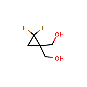 Chemical structure of [2,2-difluoro-1-(hydroxymethyl)cyclopropyl]methanol , CAS 228580-15-2, AChemBlock W164827