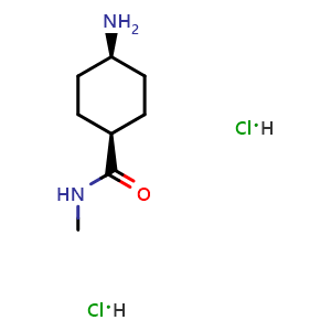 Chemical structure of cis-4-amino-N-methyl-cyclohexanecarboxamide dihydrochloride , CAS 2828020-37-5, AChemBlock W164863