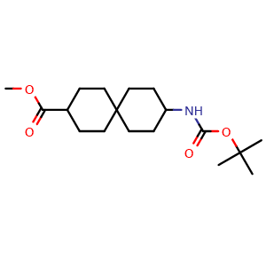 Chemical structure of methyl 3-(tert-butoxycarbonylamino)spiro[5 5]undecane-9-carboxylate , AChemBlock W164894