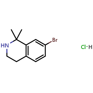 Chemical structure of 7-bromo-1,1-dimethyl-3,4-dihydro-2H-isoquinoline hydrochloride , AChemBlock W164920