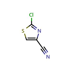 Chemical structure of 2-chloro-1,3-thiazole-4-carbonitrile , CAS 944124-72-5, AChemBlock W164924