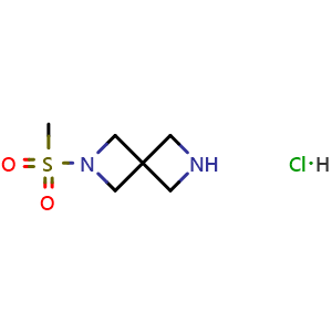 Chemical structure of 2-methylsulfonyl-2,6-diazaspiro[3 3]heptane hydrochloride , CAS 2445249-63-6, AChemBlock W164925