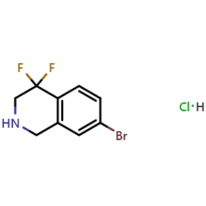 Chemical structure of 7-bromo-4,4-difluoro-2,3-dihydro-1H-isoquinoline hydrochloride , CAS 2906628-64-4, AChemBlock W164937
