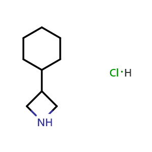 Chemical structure of 3-cyclohexylazetidine hydrochloride , CAS 7606-38-4, AChemBlock W164956