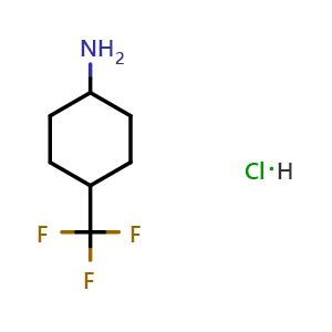 Chemical structure of 4-(trifluoromethyl)cyclohexanamine hydrochloride , CAS 1087351-49-2, AChemBlock W164978