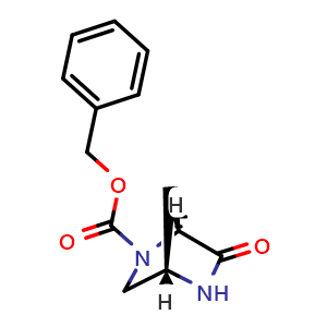 Chemical structure of benzyl (1S,4S)-6-oxo-2,5-diazabicyclo[2 2 1]heptane-2-carboxylate , CAS 322398-93-6, AChemBlock W164995