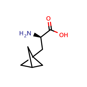 Chemical structure of (2R)-2-amino-3-(1-bicyclo[1 1 1]pentanyl)propanoic acid , CAS 2200552-04-9, AChemBlock W165005