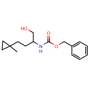Chemical structure of benzyl N-[1-(hydroxymethyl)-3-(1-methylcyclopropyl)propyl]carbamate , CAS 2891597-21-8, AChemBlock W165006