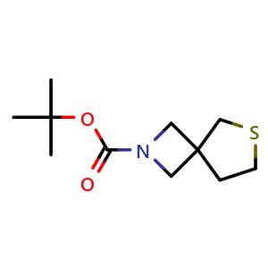 Chemical structure of tert-butyl 6-thia-2-azaspiro[3 4]octane-2-carboxylate , CAS 2376600-05-2, AChemBlock W165021