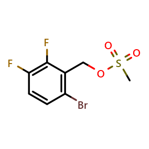 Chemical structure of (6-bromo-2,3-difluoro-phenyl)methyl methanesulfonate , CAS 1823323-24-5, AChemBlock W165029