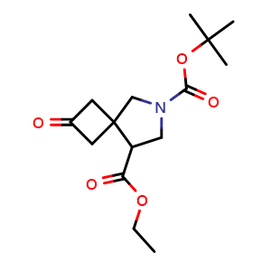 Chemical structure of O6-tert-butyl O8-ethyl 2-oxo-6-azaspiro[3 4]octane-6,8-dicarboxylate , AChemBlock W165059