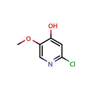 Chemical structure of 2-chloro-5-methoxy-pyridin-4-ol , CAS 1196145-74-0, AChemBlock W165074