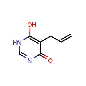 Chemical structure of 5-allyl-6-hydroxy-1H-pyrimidin-4-one , CAS 16019-30-0, AChemBlock W165081