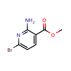 Chemical structure of methyl 2-amino-6-bromo-pyridine-3-carboxylate , CAS 1227048-73-8, AChemBlock W165087