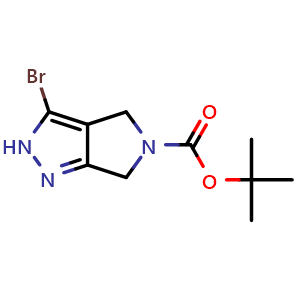 Chemical structure of tert-butyl 3-bromo-4,6-dihydro-2H-pyrrolo[3,4-c]pyrazole-5-carboxylate , CAS 1784831-22-6, AChemBlock W165090