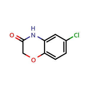 Chemical structure of 6-chloro-4H-1,4-benzoxazin-3-one , CAS 7652-29-1, AChemBlock W165094