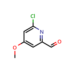 Chemical structure of 6-chloro-4-methoxy-pyridine-2-carbaldehyde , CAS 1060805-05-1, AChemBlock W165098