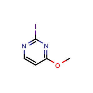 Chemical structure of 2-iodo-4-methoxy-pyrimidine , CAS 262353-35-5, AChemBlock W165103