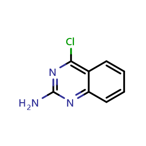 Chemical structure of 4-chloroquinazolin-2-amine , CAS 124309-74-6, AChemBlock W165113